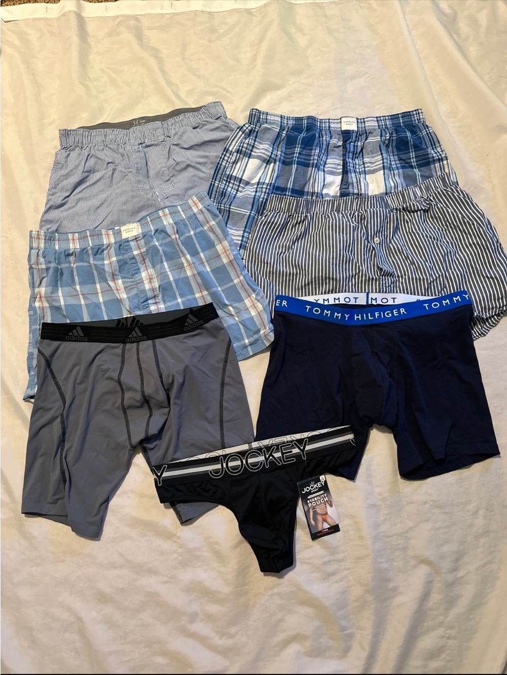 Bundle AE Lacoste J. Crew Tommy Hilfiger Adidas Jockey Boxers Briefs Sz L